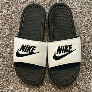 Nike Black and White Slides